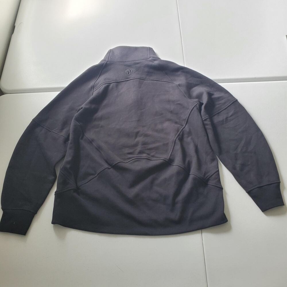 Lululemon Sweatshirt Womens Medium Large Gray 1/2 Zip Fleece Pullover Mock Neck - Picture 2 of 7